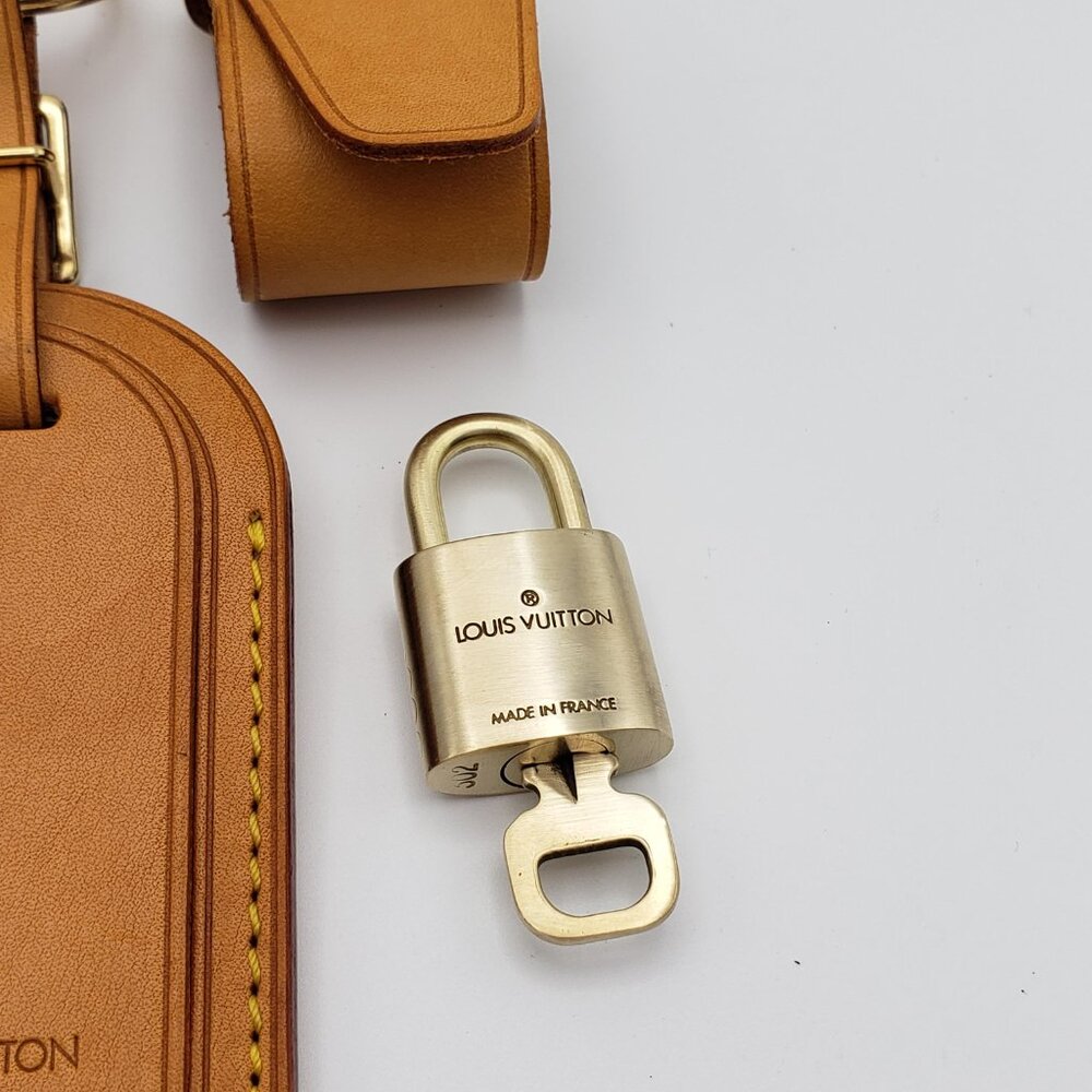 Authentic Louis Vuitton Luggage Nametag and Gold Padlock with Unbranded Keycharm - Picture 5 of 8